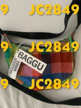 NWT BAGGU x UO Exclusive Madras Small Nylon Crescent Bag